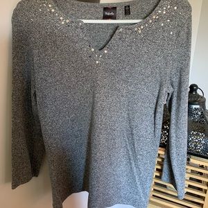 Rafella Gray Shimmery Blouse